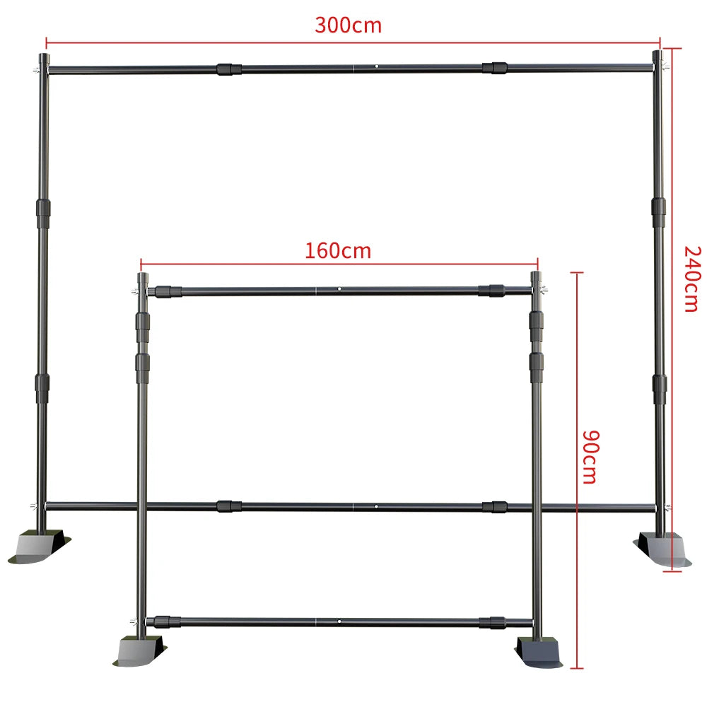 2.4x3M Versatile Heavy Duty Backdrop Stand Photo Frame Photography Wedding Birthday Decoration School Photographic Backdrop Party