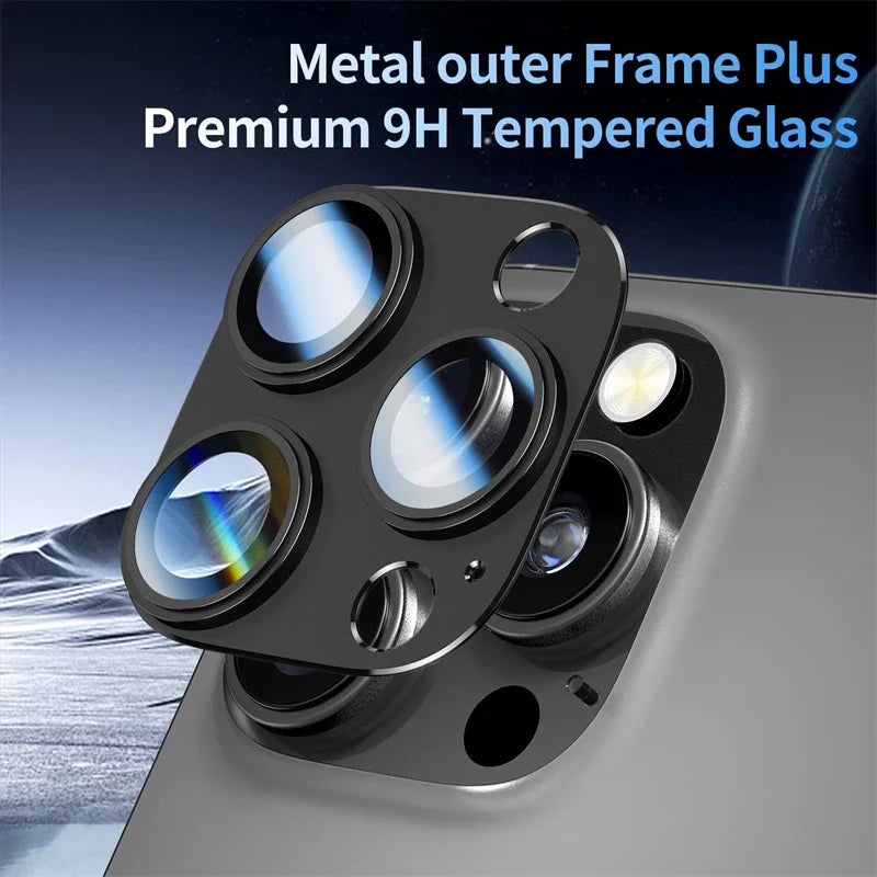 1-3PC Metal Camera Lens Protector For iPhone 18 Pro 17 16 15 14 13 12 11 Pro Max 9H Tempered Glass Matte Armor Anti-Scratch