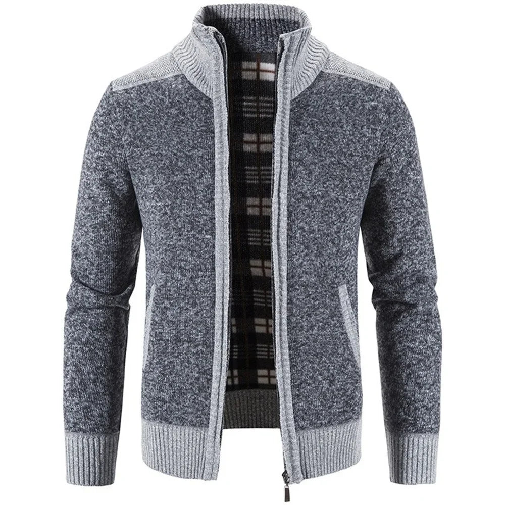 Autumn Winter Men's Thick Sweater Loose Casual Cardigan Sweater Jacket Zip Knitted Sweater Men Streetwear