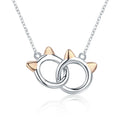 Necklace with cat pendant and double circles