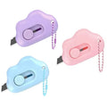 Lot de 3 cutters rétractables en forme de nuage avec porte-clés, lame en acier inoxydable, ouvre-lettres sécurisé et portable pour enveloppes P