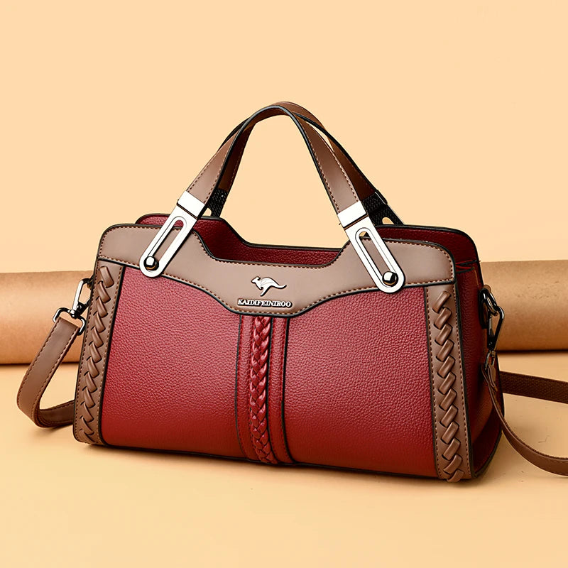 Top Quality Pu Leather Messenger Bag Women's Handbag Top-Handle Bags Luxury Designer Female Shoulder Crossbody Bags Sac A Main