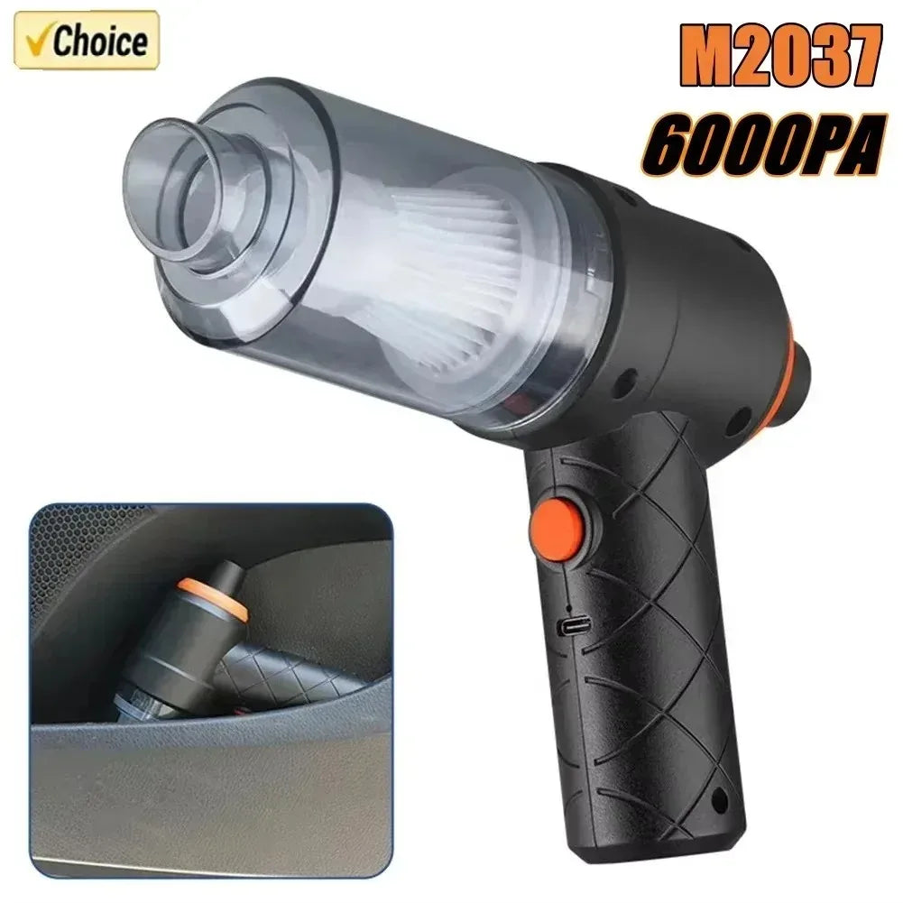 Aspiradora inalámbrica para coche de 9000 Pa, con carga USB y batería de 1200 mAh, aparato de limpieza portátil, mini aspiradora en seco y húmedo para el hogar