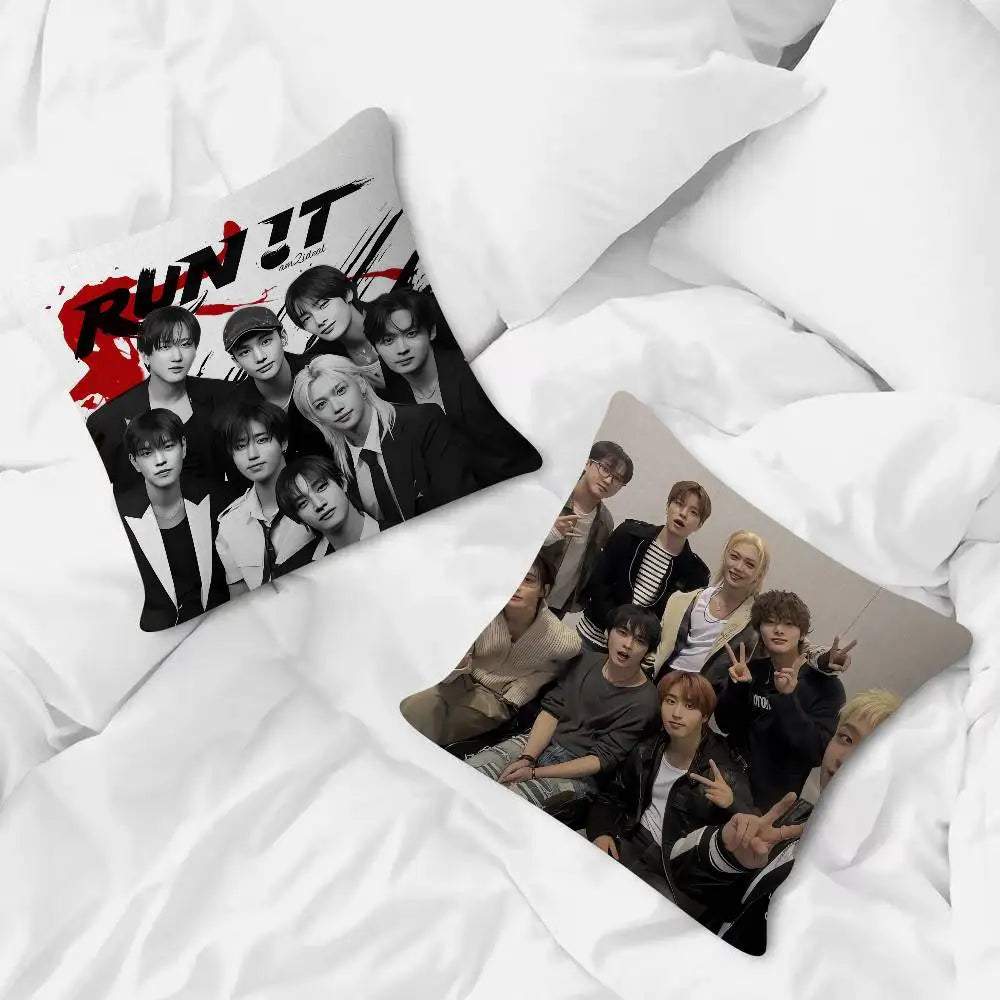 KPOP Stray Kids Cute Cartoon Two-dimensional Pillowcase Bedroom Sofa Cushion Cover Nap Pillow Cover