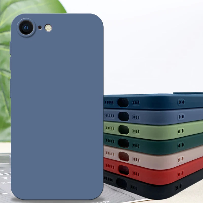 Coque pour iPhone 8, iPhone SE 2022/2020, iPhone 7 et 8 Plus, coque arrière de luxe antichoc en TPU souple et silicone liquide