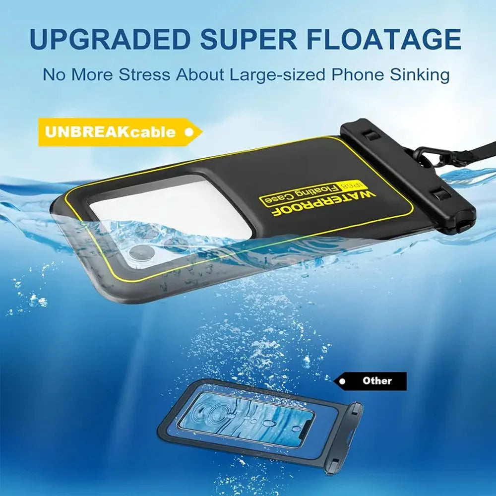 Wasserdichte Handytasche - Handyhülle mit Trageband, unverzichtbar für Strand, Schwimmen, Skifahren, Driften und Surfen
