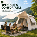 Automatic 2-in-1 Family Pop-Up Tent with Canopy UPF 50+ Waterproof for 3-5 People Fiberglass 240x240x155 cm