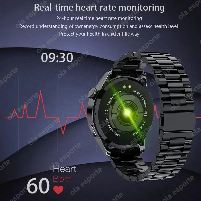 Smart Watch For Men Women ECG Heart Rate Blood Pressure SpO2 Monitor Sleep GPS FitnessTracker Sport Waterproof Smartwatch HT22 ﻿