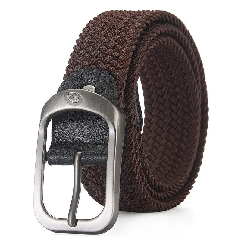 Men's Casual Woven Elastic Belt, Outdoor Sports Belt for Women, No-Punch Climbing Work Belt, Fashion Belt for Men and Women