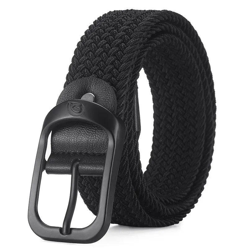 Men's Casual Woven Elastic Belt, Outdoor Sports Belt for Women, No-Punch Climbing Work Belt, Fashion Belt for Men and Women