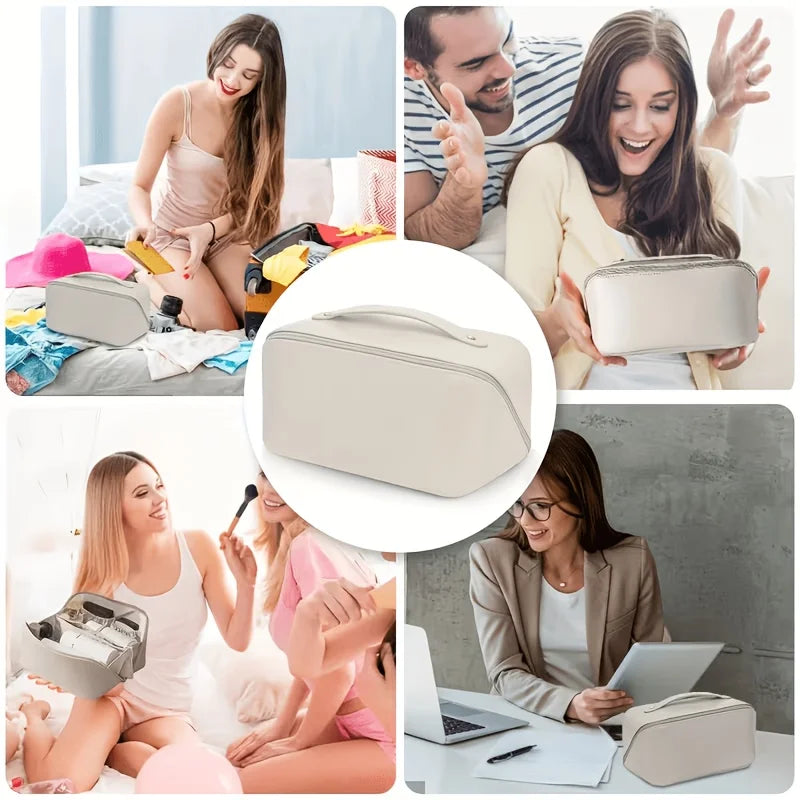 Kosmetik-Organizer für Damen, Kosmetiktasche, Kosmetik-Aufbewahrungstasche, luxuriöse Damenbox, Kosmetiktasche, Reise-Organizer mit Reißverschluss