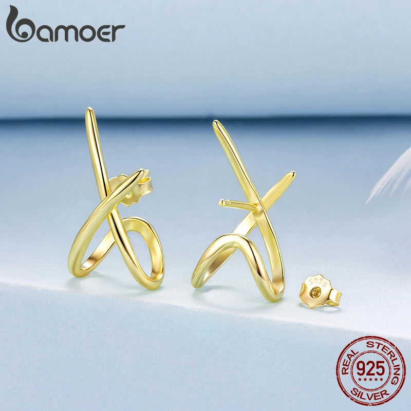 X-motif stud earrings