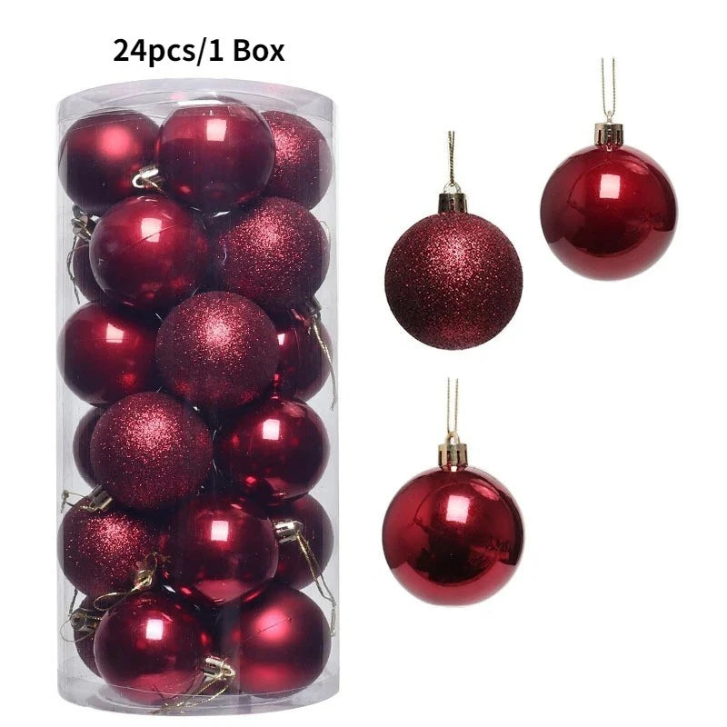 4CM Christmas Ball Decoration Hanging Xmas Tree Pendent Ornaments for Home Decor Navidad New Year 2026 Party Supplies Accessory