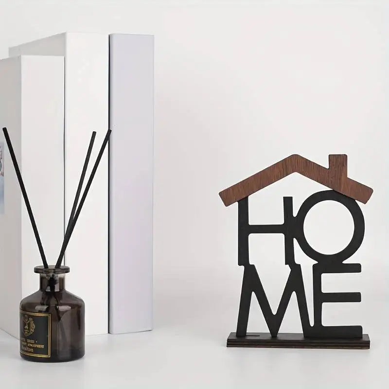 Adorno creativo de madera para el hogar, para mesa de centro del salón, armario, escritorio, pequeña decoración en forma de casa, regalo de cumpleaños o para estrenar casa
