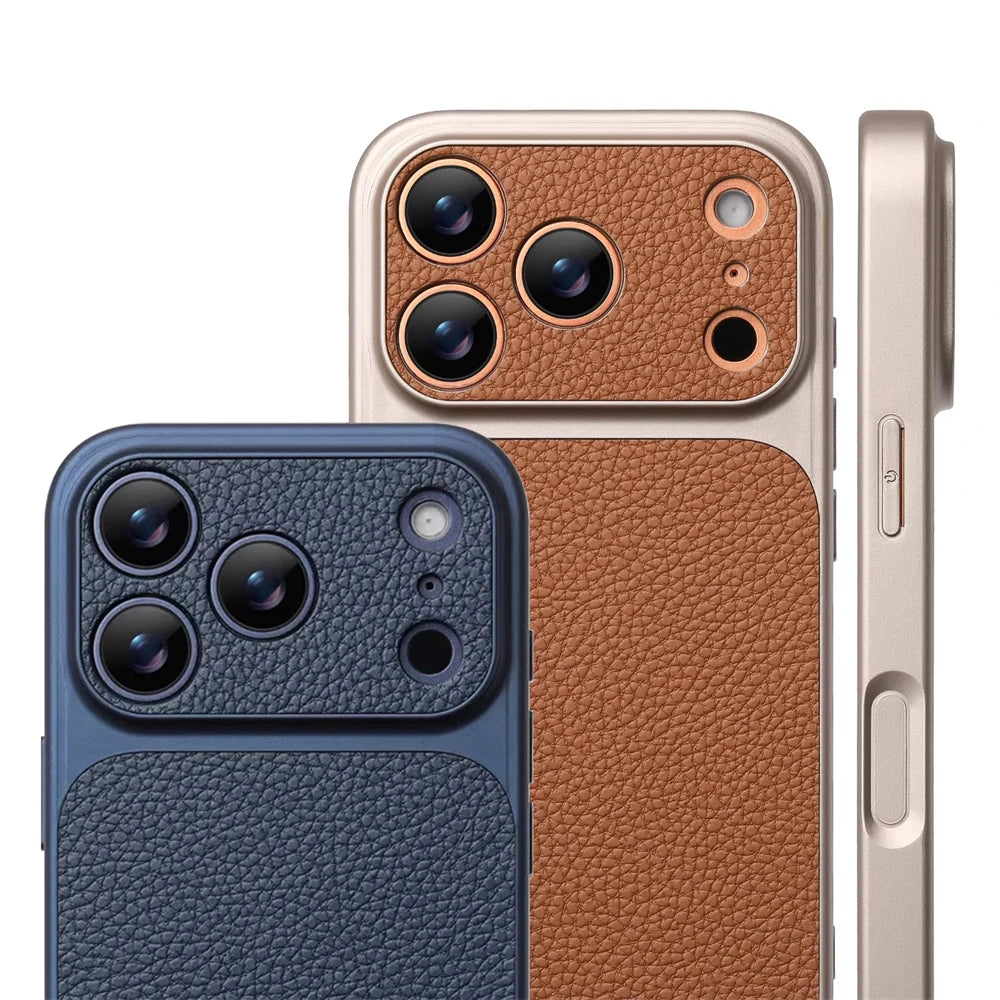 Luxury Lychee Leather Matte Phone Case For iPhone 18 Pro Max 17 Air 16 15 14Plus 13 12 11 Shockproof Bumper Back Protector Cover