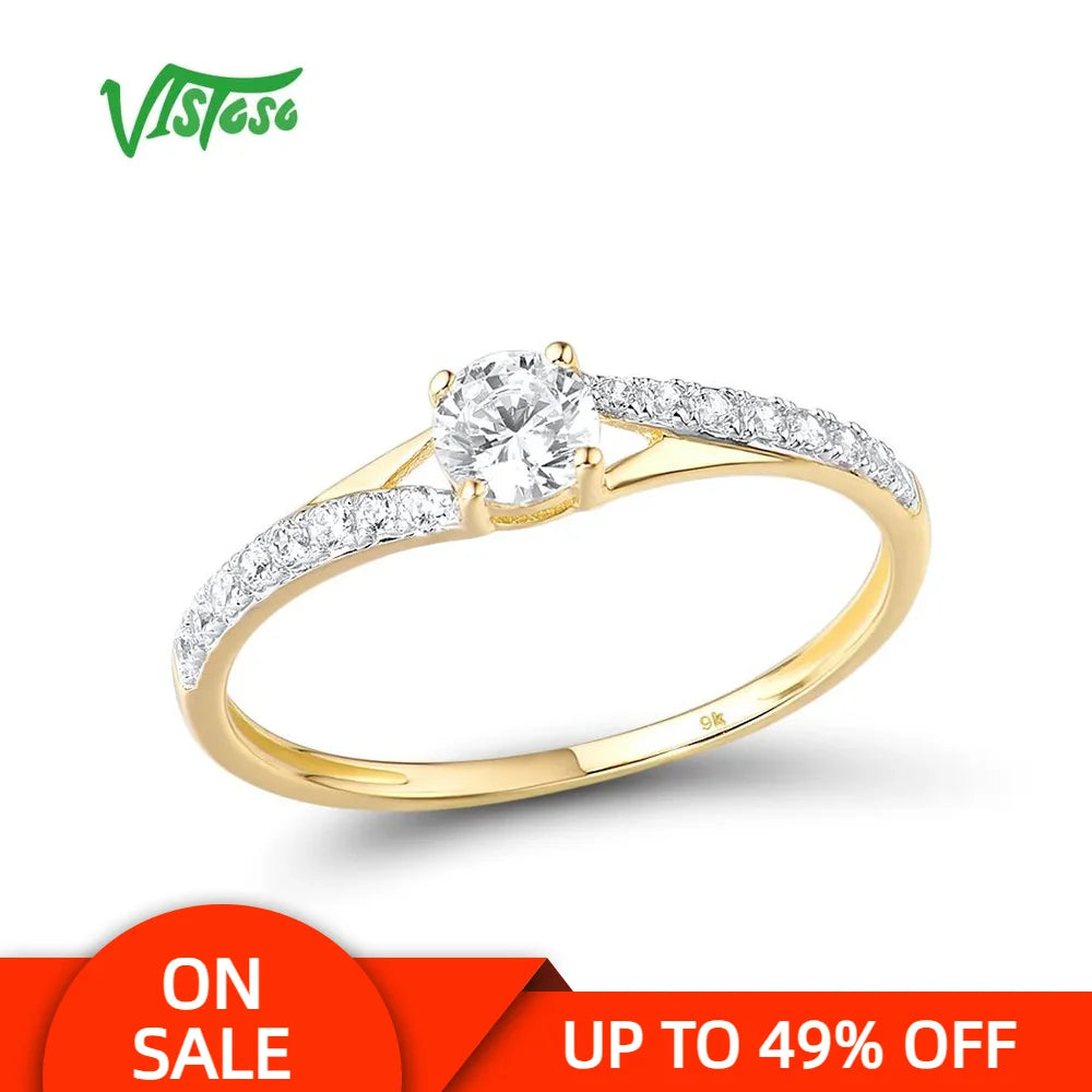 Anello donna in oro giallo 9 kt con zirconi