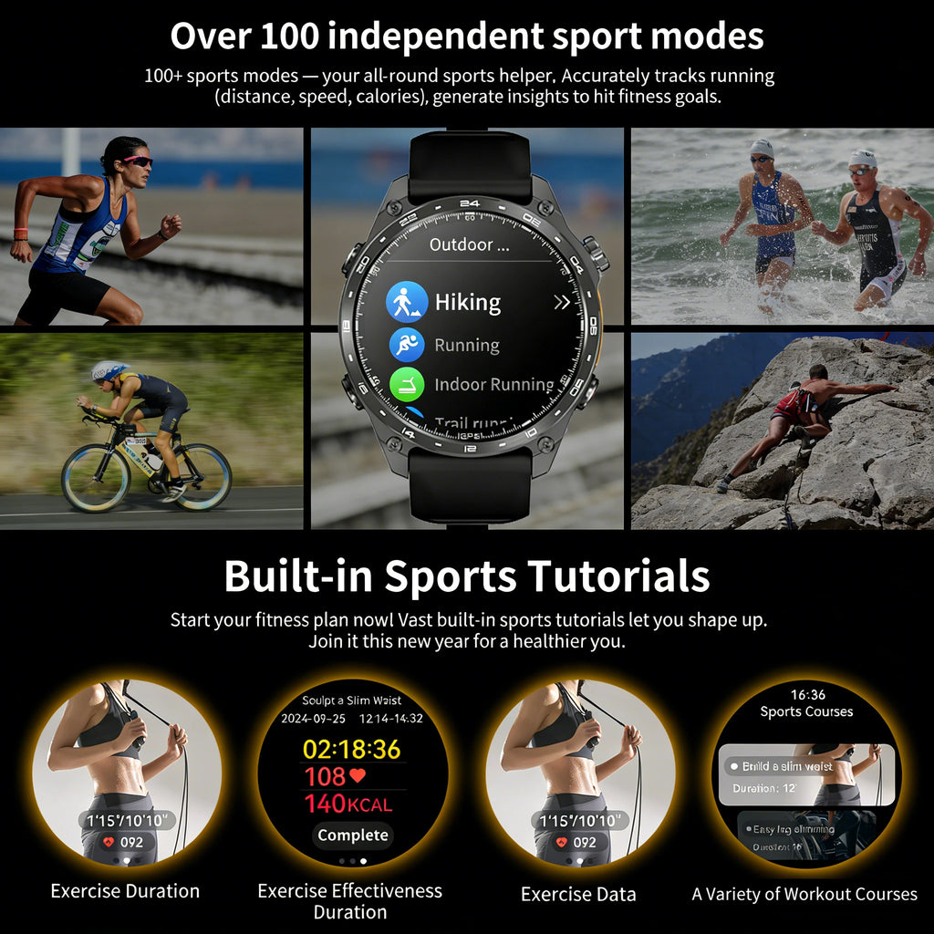 GPS Smart Watch for Outdoor HD300Pro Sports Watch Offline Map 5.4Bluetooth Call Waterproof Health Travel Smartwatch