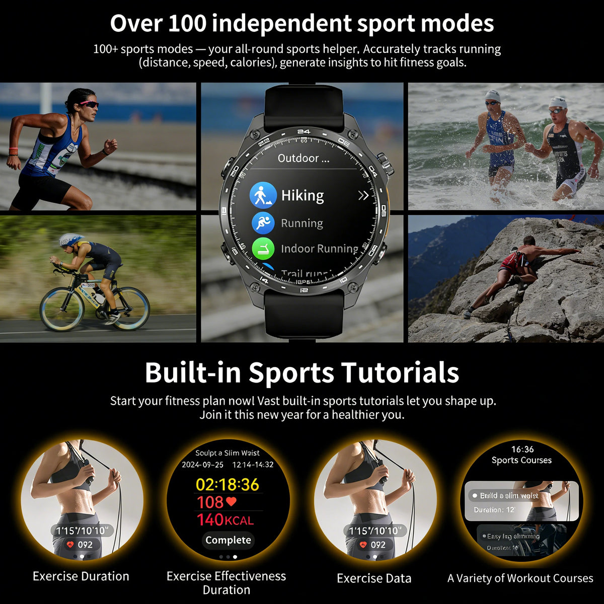 GPS Smart Watch for Outdoor HD300Pro Sports Watch Offline Map 5.4Bluetooth Call Waterproof Health Travel Smartwatch