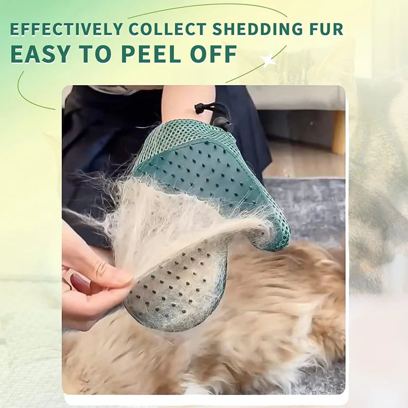 Gant de toilettage efficace pour animaux, éliminateur de poils pour chat et chien, outil de massage doux, brosse double face, sans stress, facile à laver à la main