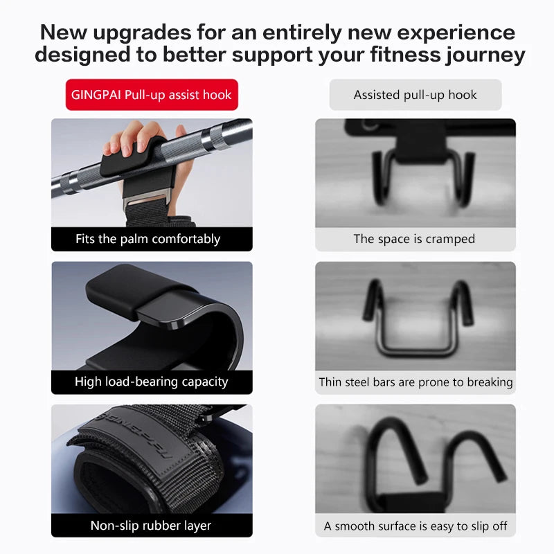 Weightlifting Hook Grips with Wrist Wraps
