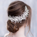 Braut-Haaraccessoires Kristall-Perl-Haarband Tiara Strass-Blatt-Haarband Haarband für Damen Eleganter Prinzessinnen-Kopfschmuck