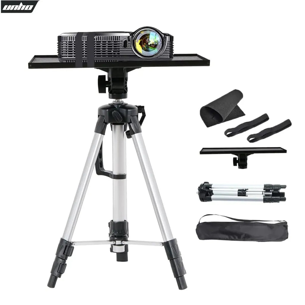 Support pour ordinateur portable pliable et réglable en hauteur, trépied pour projecteur en aluminium avec plateau et sac de transport