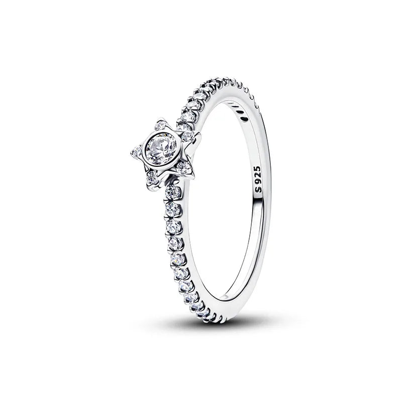 2026 New 925 Silver Women's Lips Colorful Crown Love Star Ring Fashion DIY Jewelry Gift
