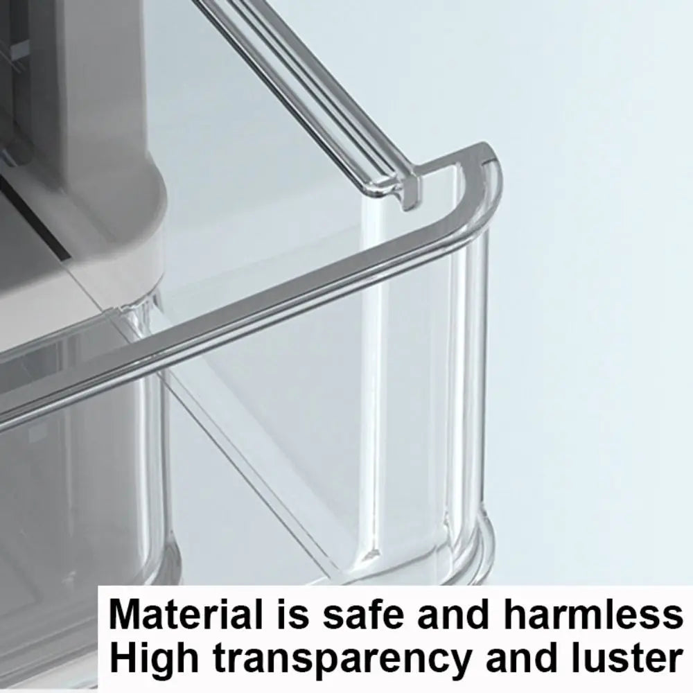 Stacked Plastic Desk Organizer with Drawers
