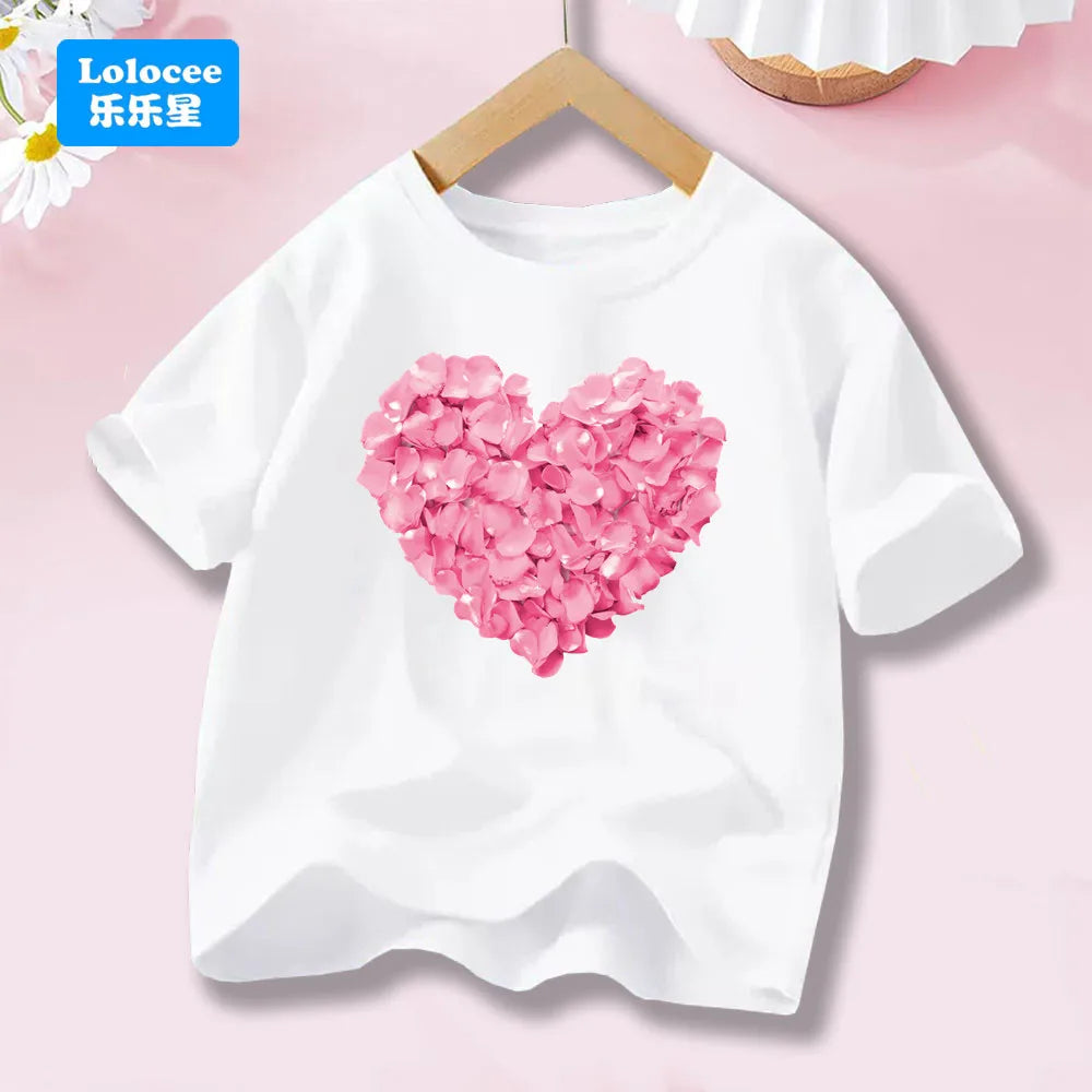 Girls’ Cat-Print Short-Sleeve T-Shirt