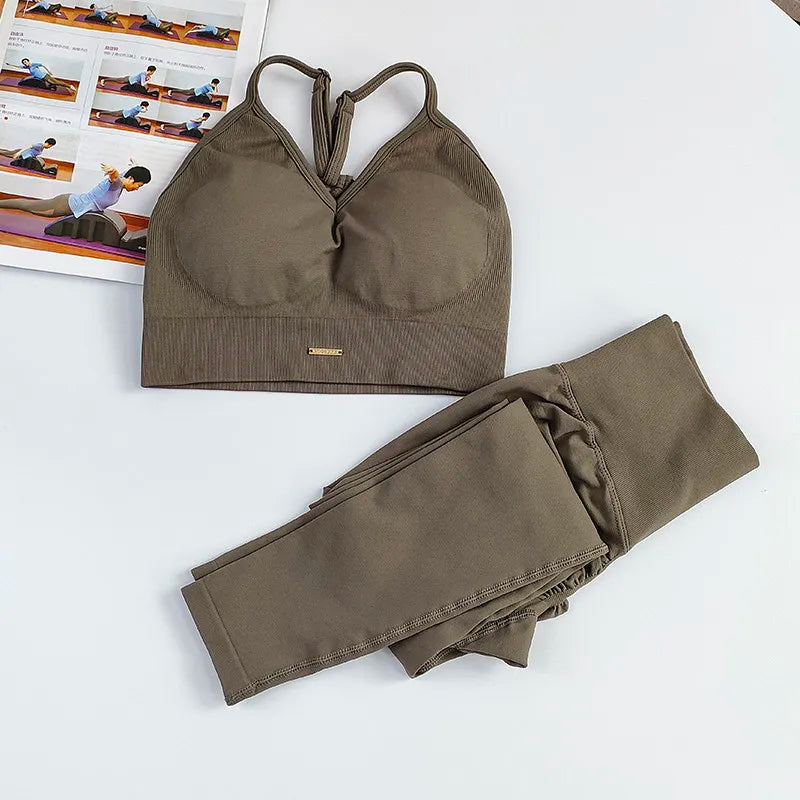 Yoga-Set für Damen, Top und Leggings