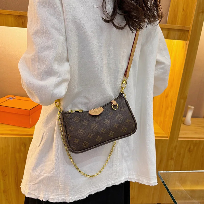 Luxury Fashion Clutch Bags Ladies Crossbody Shoulder Purses High-end Texture Chain Print Handbag Underarm Bag For Women