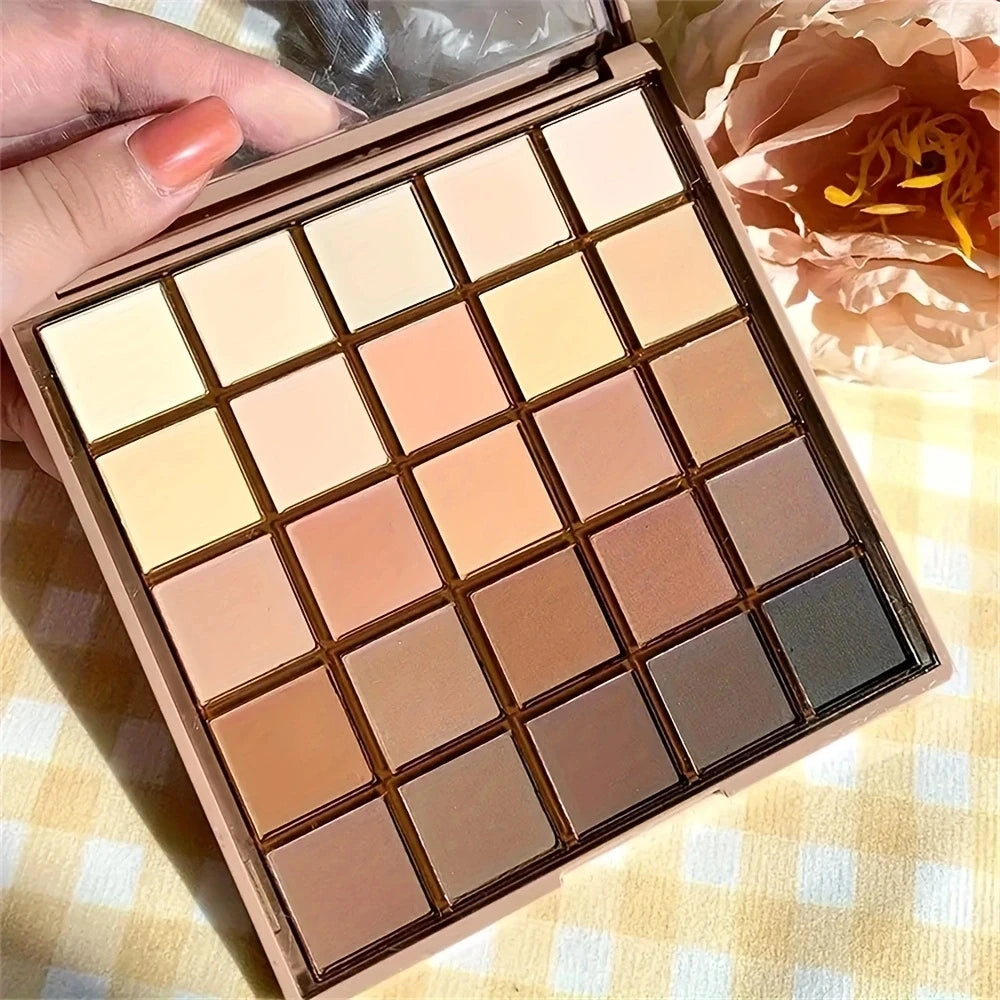 25-Farben-Lidschattenpalette – neutrale Grau- und Brauntöne sowie Erdtöne, Kaffee- und Schokoladentöne für vielseitige Make-up-Looks von natürlich bis dramatisch