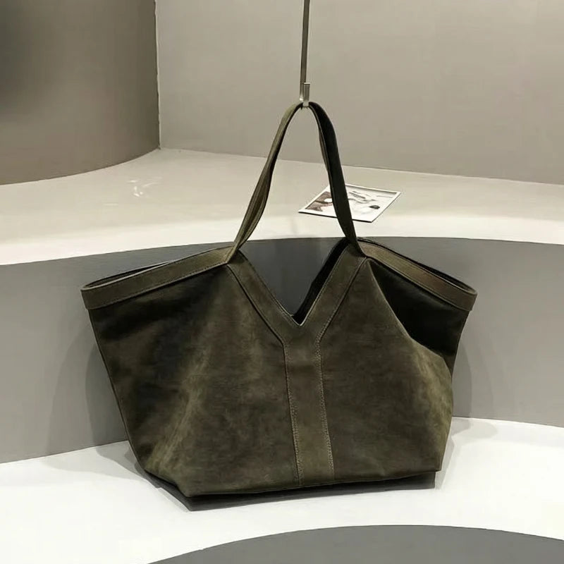 Oversized Faux Suede Tote Bags For Women Luxury Designer Handbags Purses 2026 New In Large Capacity With Inner Pocket Shoulder