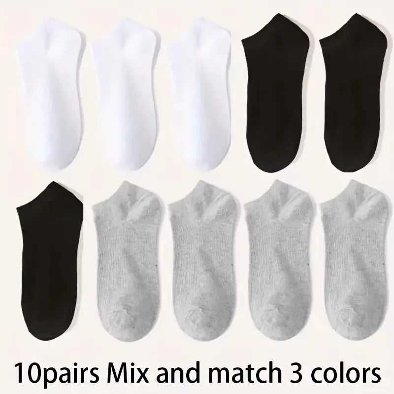 5er-/10er-Pack Unisex-Komfort-Knöchelsocken für alle, atmungsaktiv und leicht – ideal für Sport und Alltag