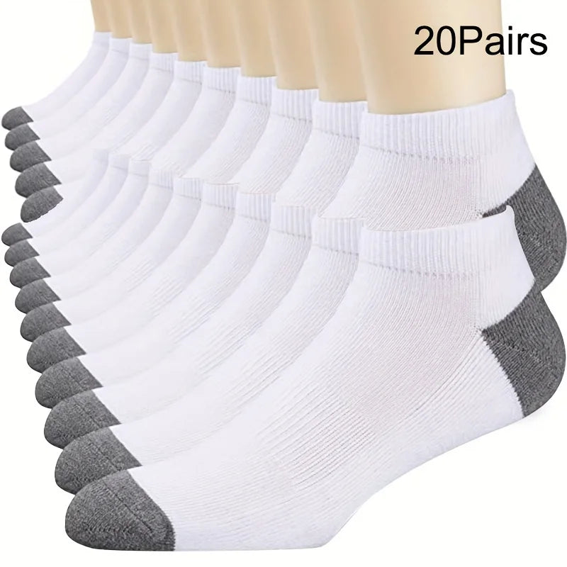 10/20/30 Paar Herren Colorblock-Füßlinge, modische, atmungsaktive, bequeme, niedrige Knöchelsocken, Herrensocken