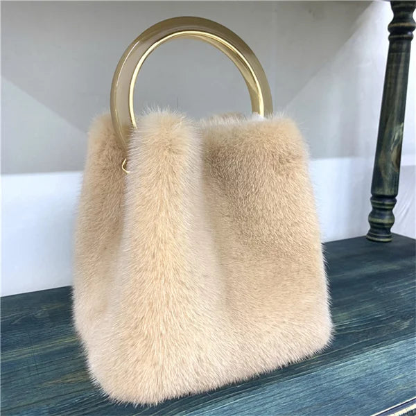 Luxury Designer Handbags Bag Mink Fur Bags for Women Square Bag Shoulder Bags Woman Luxury 2026 Ladies Hand Bag Women's Bag