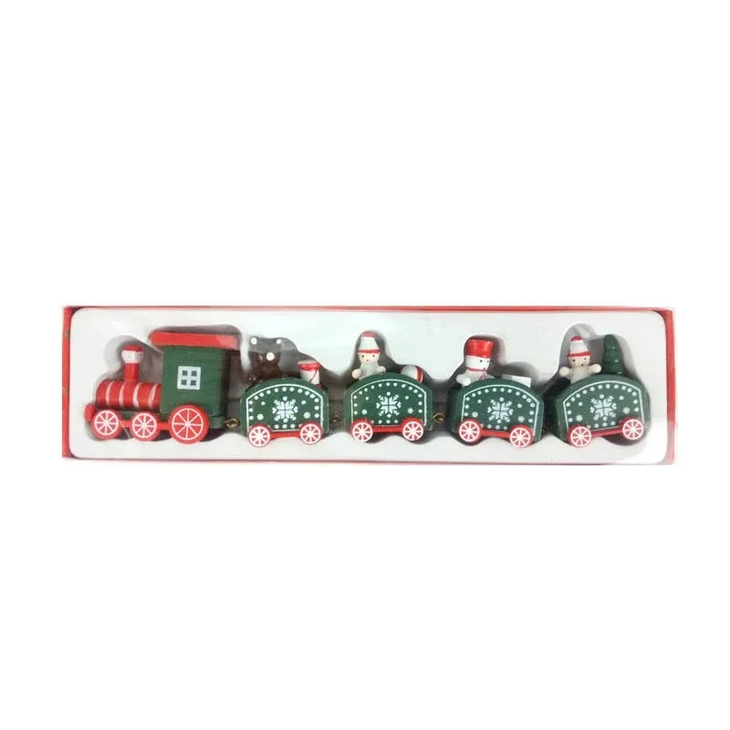 1Pcs Wooden Mini Train Christmas Decoration Reindeer Snowflake Decor for Home Decor Xmas Tree Hanging Navidad New Year 2026 Gift