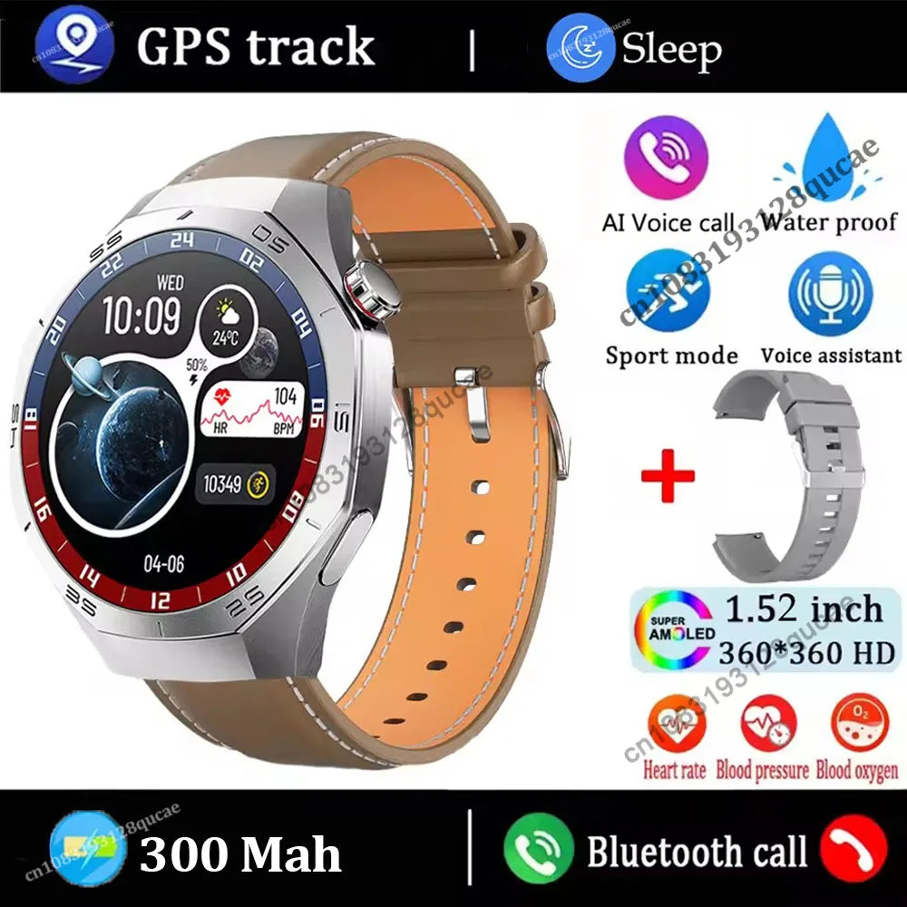 2026 Watch 5 Pro GPS Track Smart Watch Men 360*360 AMOLED Screen NFC BluetoothCall Waterproof Health Monitor Man Smartwatch Ht30