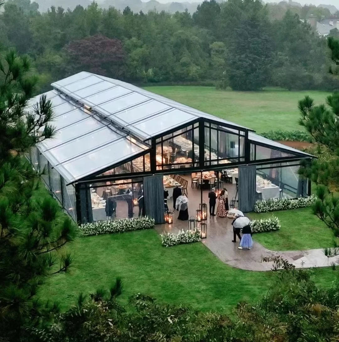 Custom Aluminum Frame Wedding Tent Luxury Transparent Event Pavilion For Hotel Resort Outdoor Venue Party Exhibition Rental
