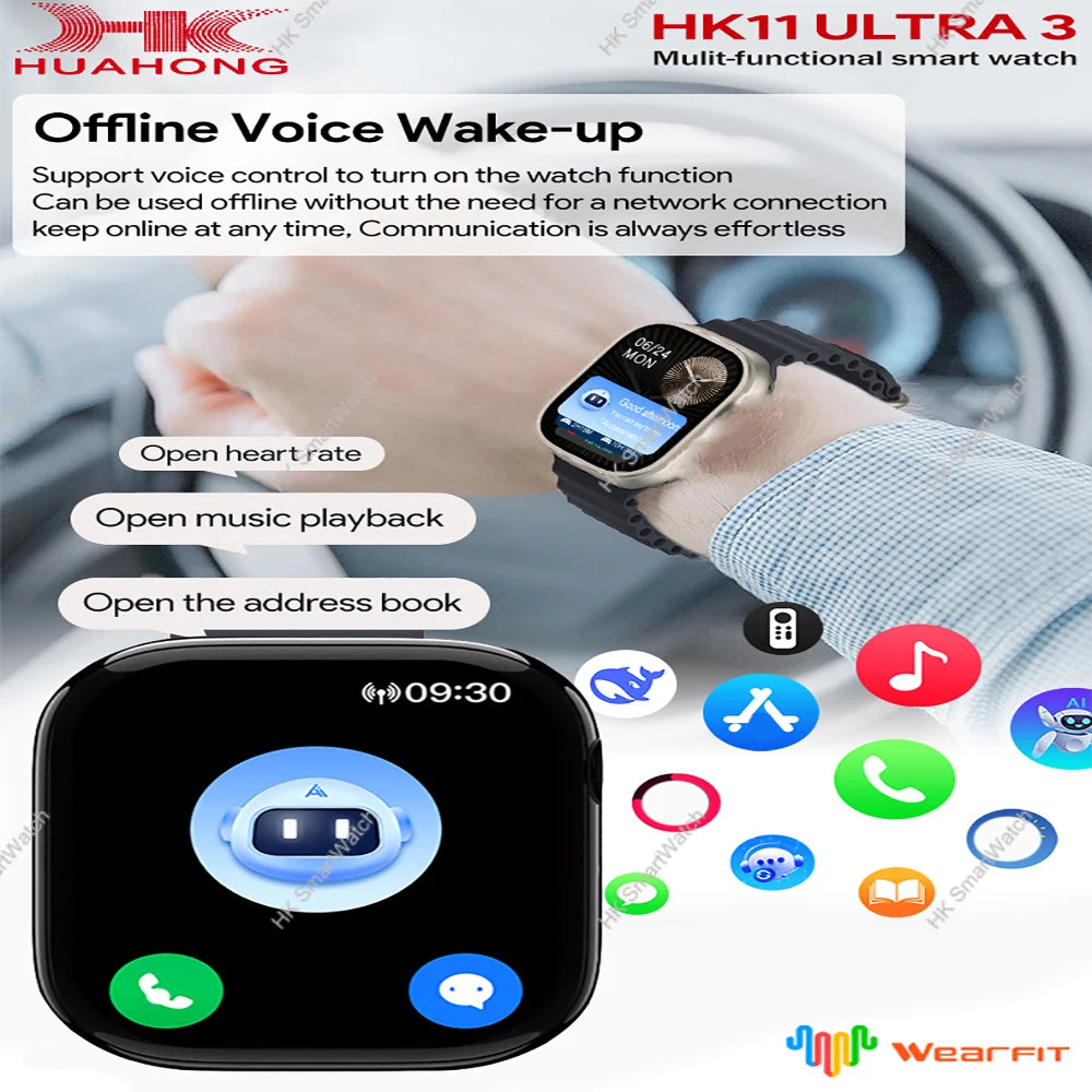 Smartwatch AMOLED da 2,12″ con notifiche e chiamate Bluetooth
