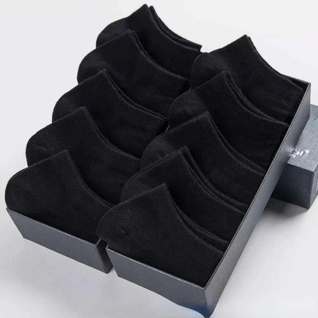 10 Paar / niedrige schwarz-weiß-graue Baumwollsocken, Herrensocken, atmungsaktive Sportsocken, kurze Herrensocken, Damensocken, EU 37–44