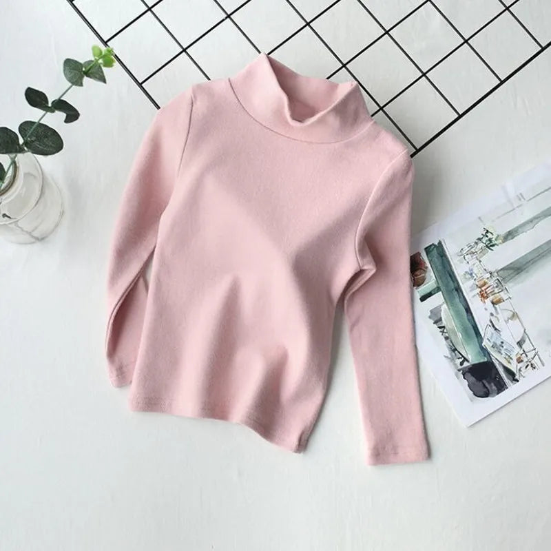Kids’ Cotton Long-Sleeve Turtleneck Top