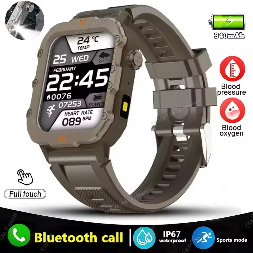 GPS Outdoor Smartwatch with Flashlight and Bluetooth Calling