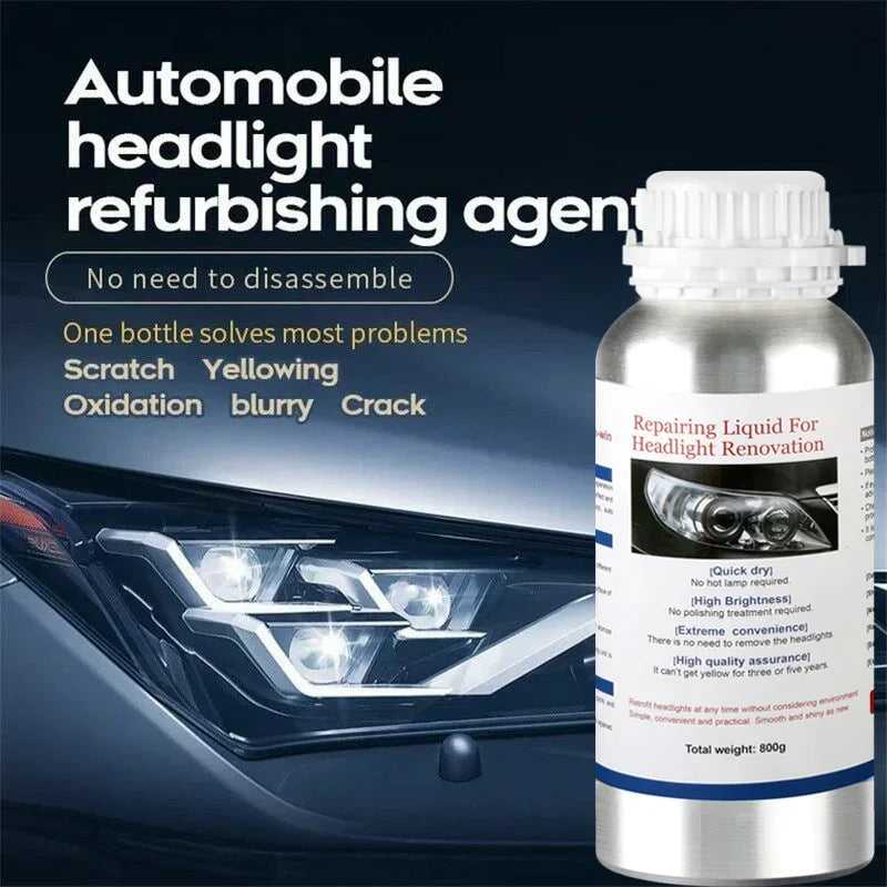 2 PCS Polish liquide polymère pour phares de voiture 800ML Rénovation polissage réparation de phares de voiture Liquide de restauration de phares Besteam Auto Part