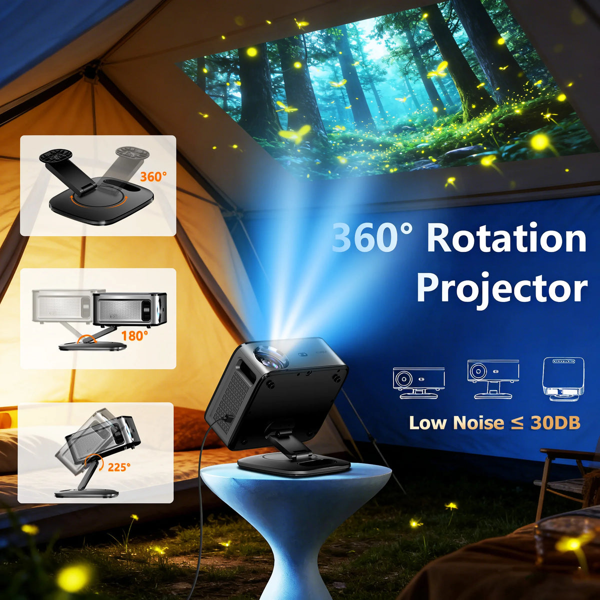 Proyector XIWBSY 4K con Google TV oficial, 42.000 lúmenes, Android 11.0, WiFi 6 y Bluetooth 5.4, para cine en casa y proyección de vídeo inteligente