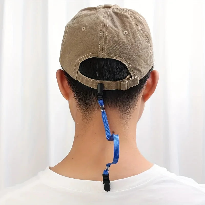 1pc New Hat Anti-Slip Rope Outdoor Anti-Slip Fixed Cap Clip Detachable Cap Clip Clip Rope for Fishing Hiking Sports Accessories
