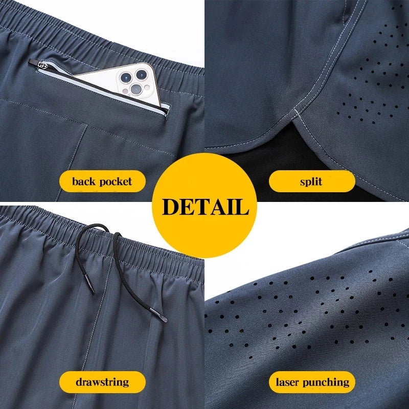 Pantaloncini running uomo a doppio strato