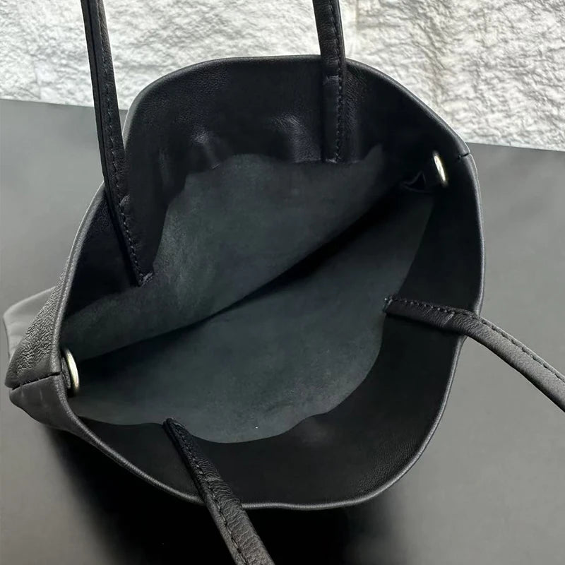Classic Leather Small Slim Tote Bags For Women Luxury Designer Handbag And Purse 2026 New In Sheepskin Handle Shoulder Crossbody