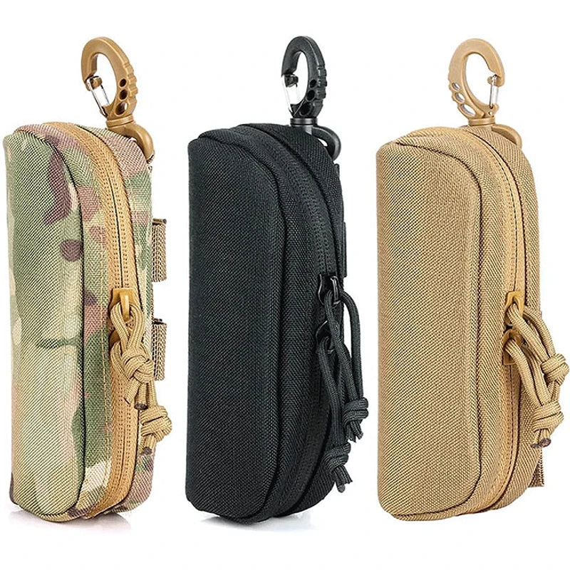 Tactical MOLLE Eyeglass Case Hunting Shockproof Protective Goggles Box Portable Outdoor Sunglasses Case-1000D Nylon