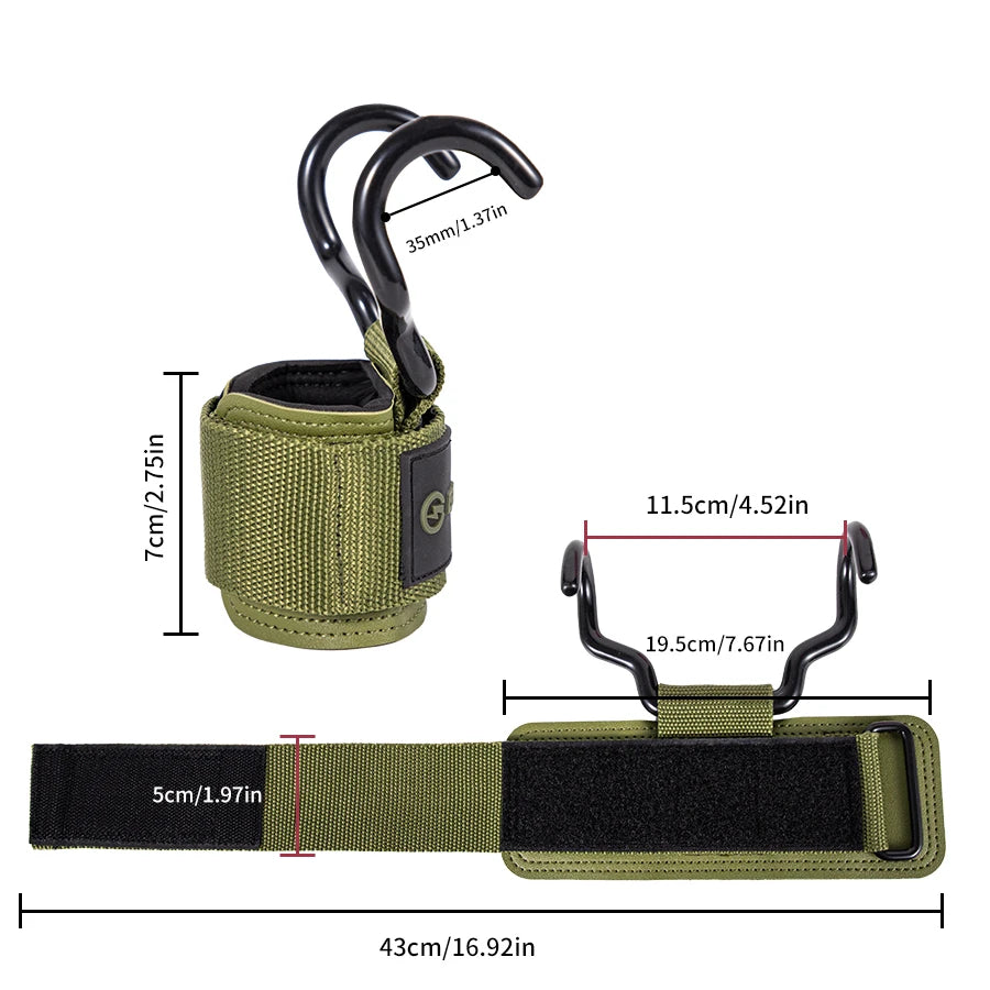 Hook Grips with Wrist Wraps for Weightlifting